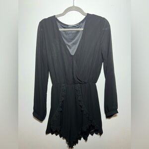 ASTR size Medium Black Romper with lace detailing
